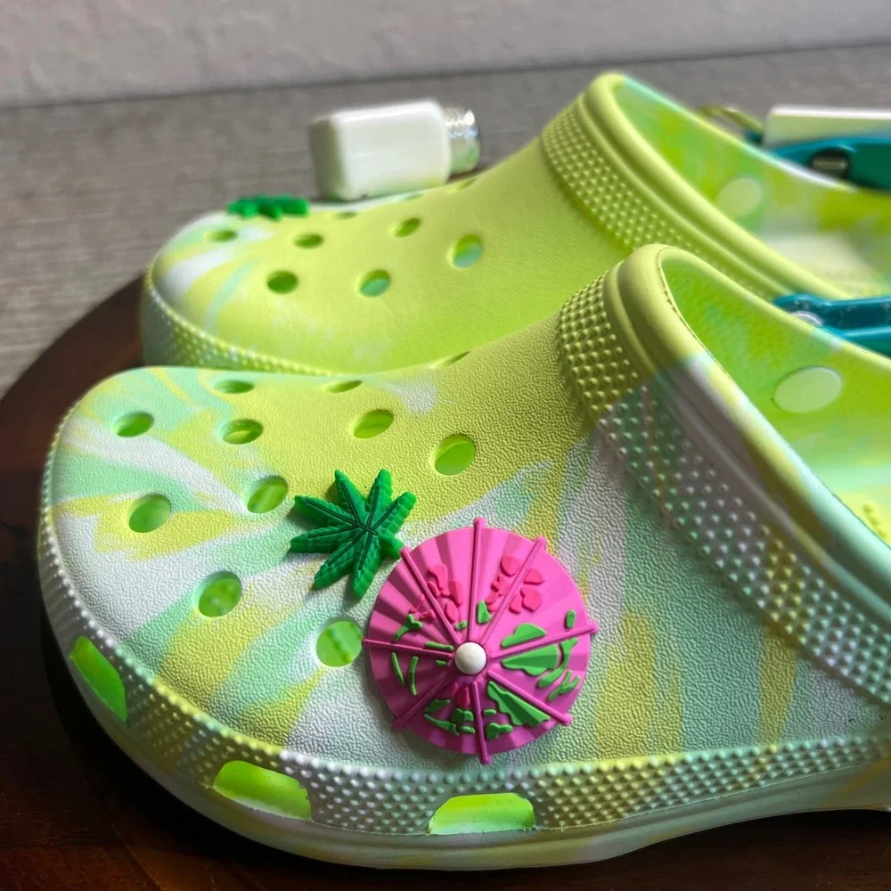 Jimmy Buffet Margaritaville Crocs X Mens 9 Woman 11 Shoes Tropical Bottle Opener